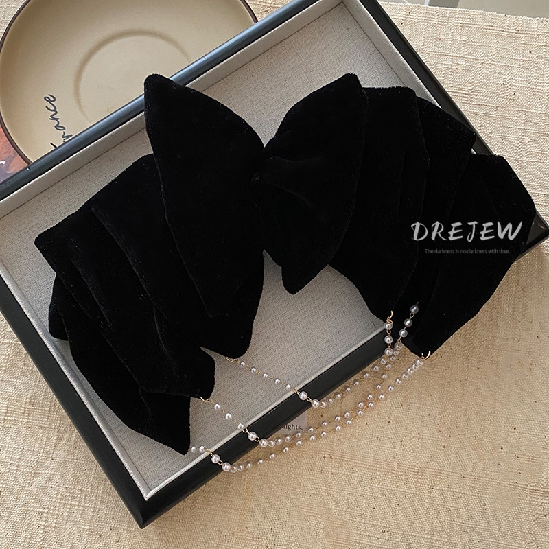 DREJEW  โบว์หลายชั้น กิ๊บมุก เกาหลี หวาน ด้านหลัง กิ๊บสปริง เฉพาะ กิ๊บอเนกประสงค์ เครื่องประดับผม สําหรับผู้หญิง