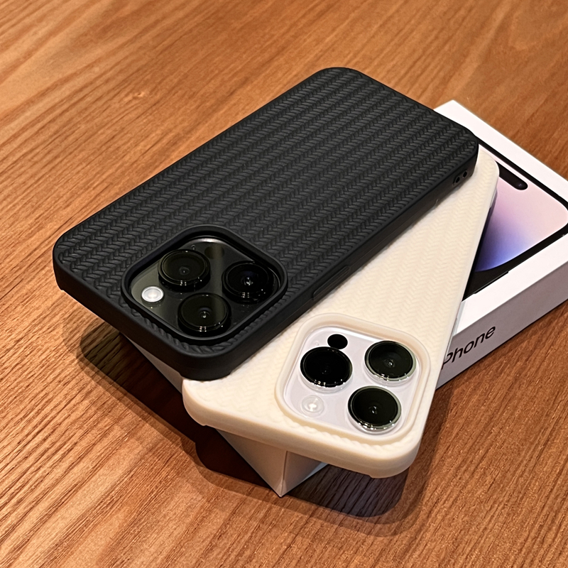 เคสป้องกันกันลื่นทอขาวดำสำหรับ iPhone 16 15 14 13 12 11 X XR XS 7 8 Plus Pro Max เคสโทรศัพท์