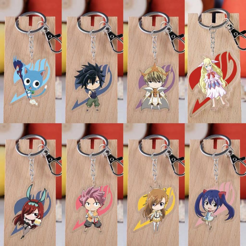 พวงกุญแจอะคริลิคใส จี้การ์ตูนเอลซ่า Natsu Lucy Fairy Tail