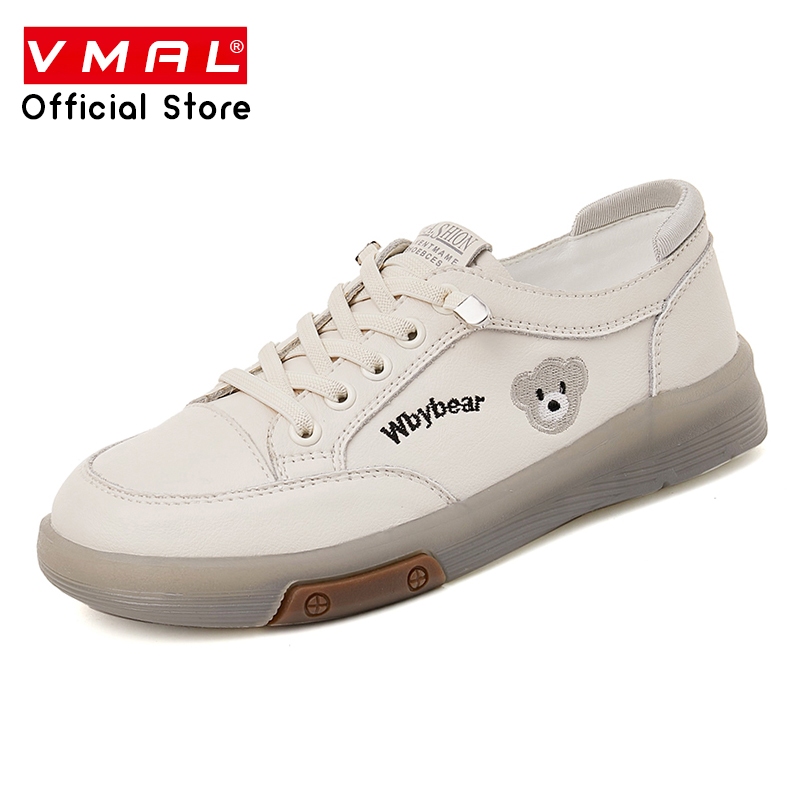 VMAL รองเท้าหนังลําลอง ลายหมี สี่ฤดู แฟชั่น สําหรับนักเรียน ​ ราคา ถูกที่สุด ดีลบีเคเค