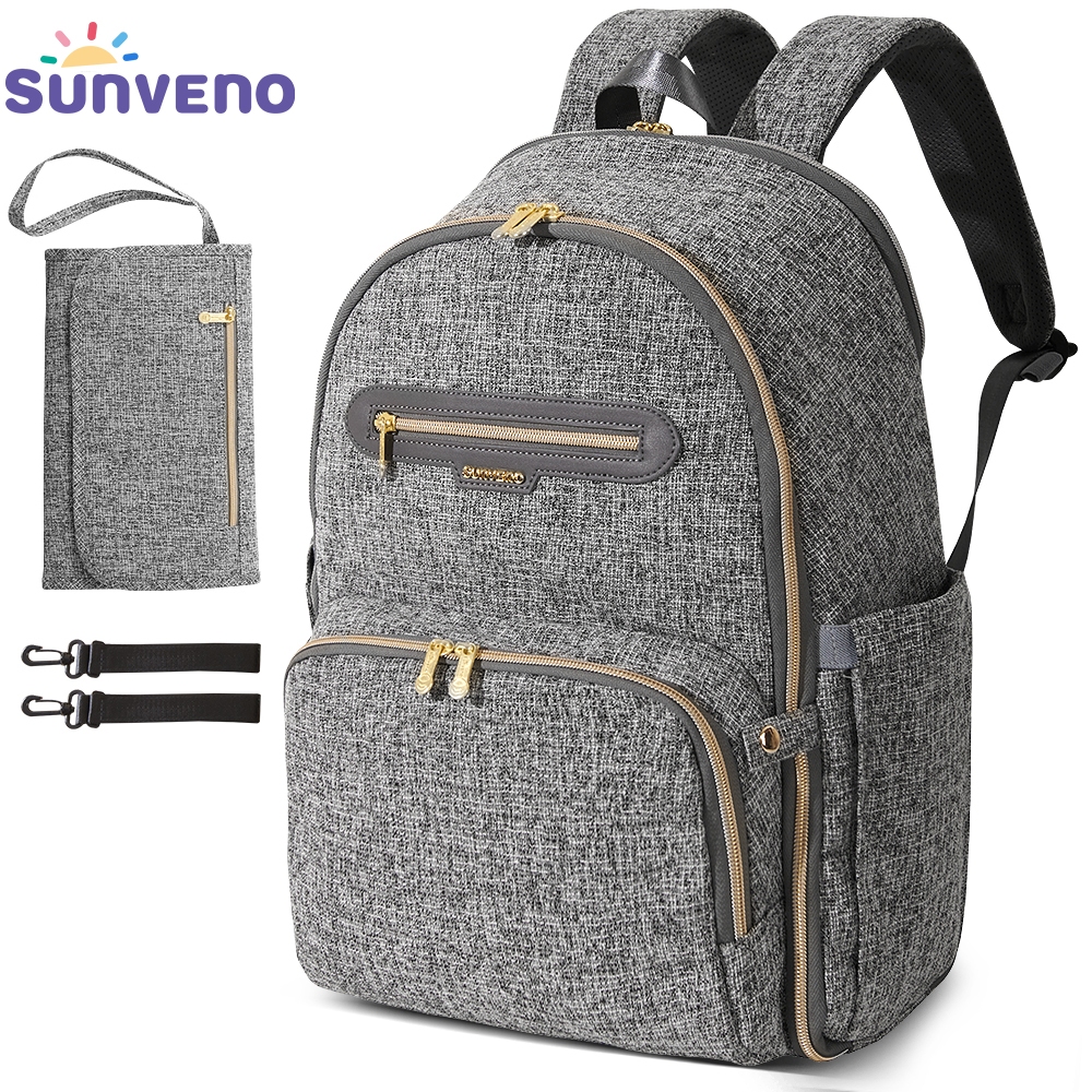 Sunveno กระเป๋าเป้สะพายหลัง มัลติฟังก์ชั่น กันน้ํา ความจุขนาดใหญ่ สําหรับคุณแม่ตั้งครรภ์