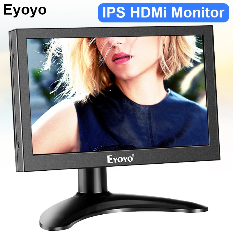 Eyoyo HDMI หน้าจอมอนิเตอร์ จอ Monitor ขนาดเล็ก 7 INCH จอมอนิเตอร์พกพา หน้าจอคอม หน้าจอคอมพิวเตอร์ 1280x800 16:10 IPS lCD Display Screen input for PC/Computer/Raspi/Laptop/Security Camera/CCTV/PS4