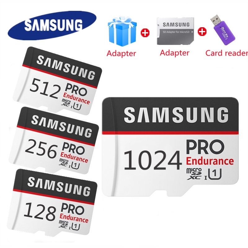 การ์ดเก็บข้อมูล Samsung Micro SD W ADPT Pro ความทนทาน (32GB 64GB 128GB 256GB512GB 1TB)