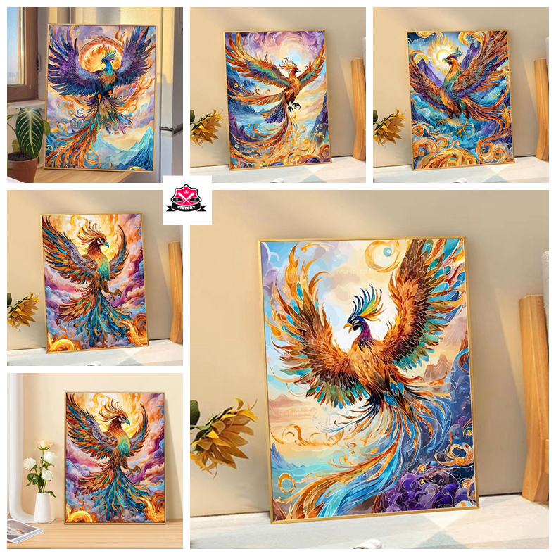 Victory -30*40cm/40*50cm-ภาพวาดสีน้ํามันดิจิทัล รูปนกฟินิกซ์ สไตล์จีน สําหรับตกแต่งบ้าน diy-ระบายสีตามตัวเลข--ภาพระบายสีตามตัวเลข --diy ภาพวาดสีน้ํามันดิจิตอล--รูปวาด ระบายสี--ระบายสีตัวเลข--ระบายสีตามเลข--รูประบายสี--ภาพระบายสีตามตัวเลข-