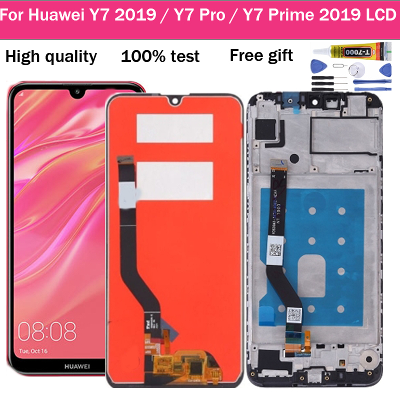 อะไหล่หน้าจอสัมผัส LCD พร้อมกรอบ สําหรับ Huawei Y7 2019 Y7 Pro 2019 Y7 Prime 2019