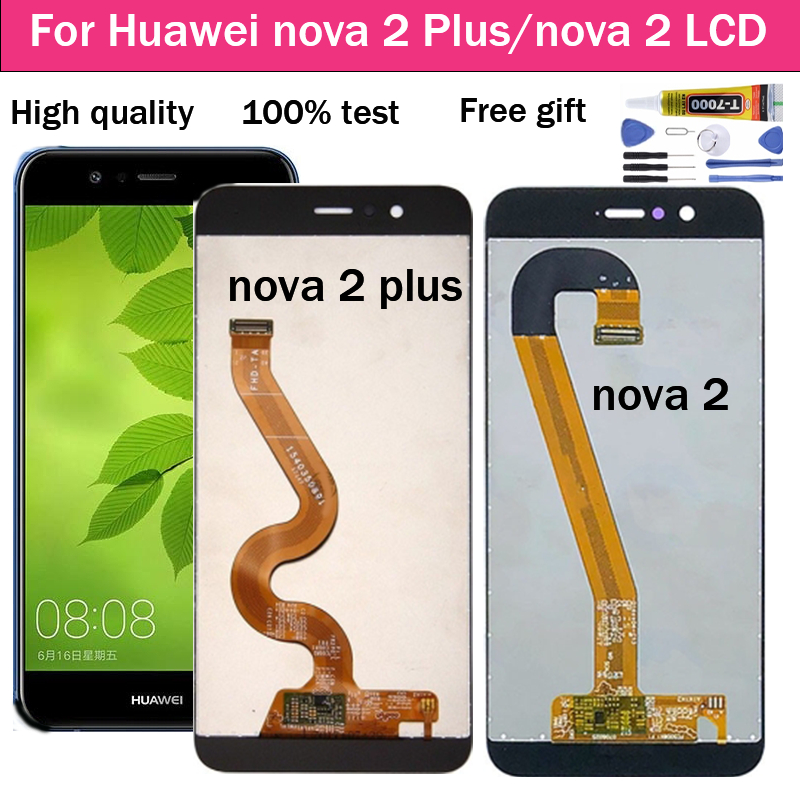 อะไหล่หน้าจอสัมผัสดิจิทัล LCD แบบเปลี่ยน สําหรับ Huawei Nova 2 Nova 2 Plus BAC-L21 BAC-L23 BAC-L03