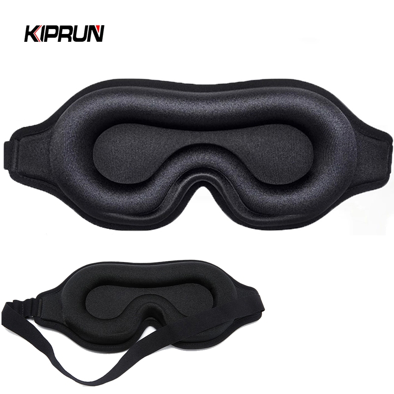 Kiprun หน้ากากปิดตานอนหลับ โฟมเมมโมรี่ 3D ปิดทึบแสง 100% นุ่มสบาย สําหรับผู้หญิง และผู้ชาย