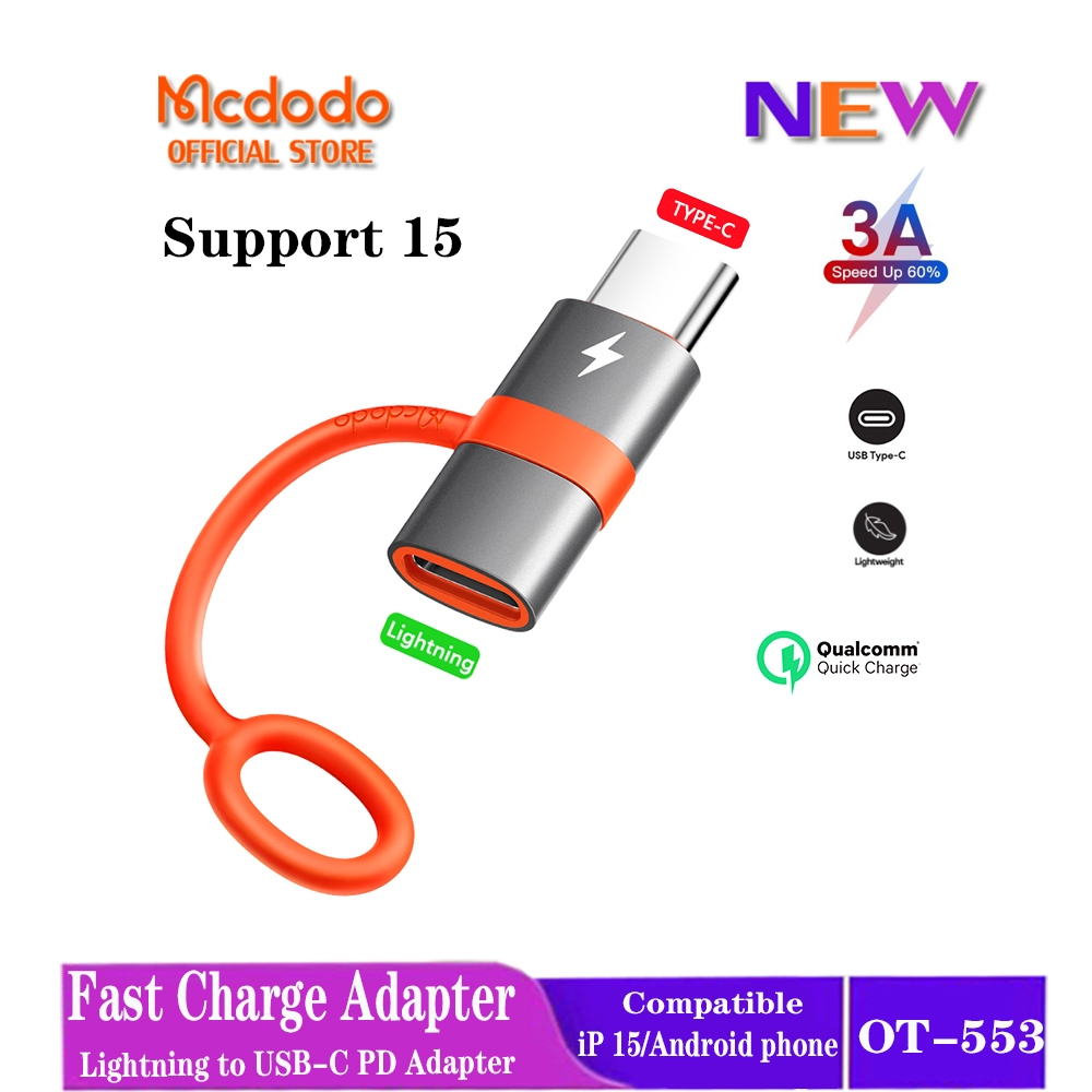 Mcdodo OTG อะแดปเตอร์ Lightning เป็น Type-C รองรับ Lightning ตัวเมีย เป็น Type-C รองรับการชาร์จเร็ว สําหรับโทรศัพท์ Android iP15 OTG-553