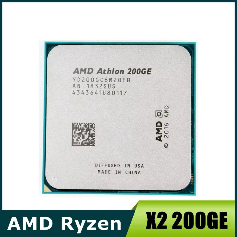 AMD Athlon 200GE X2 200GE 3.2GHz Dual-Core Quad-Thread CPU โปรเซสเซอร์ YD200GC6M2OFB YD20GGC6M20FB ซ