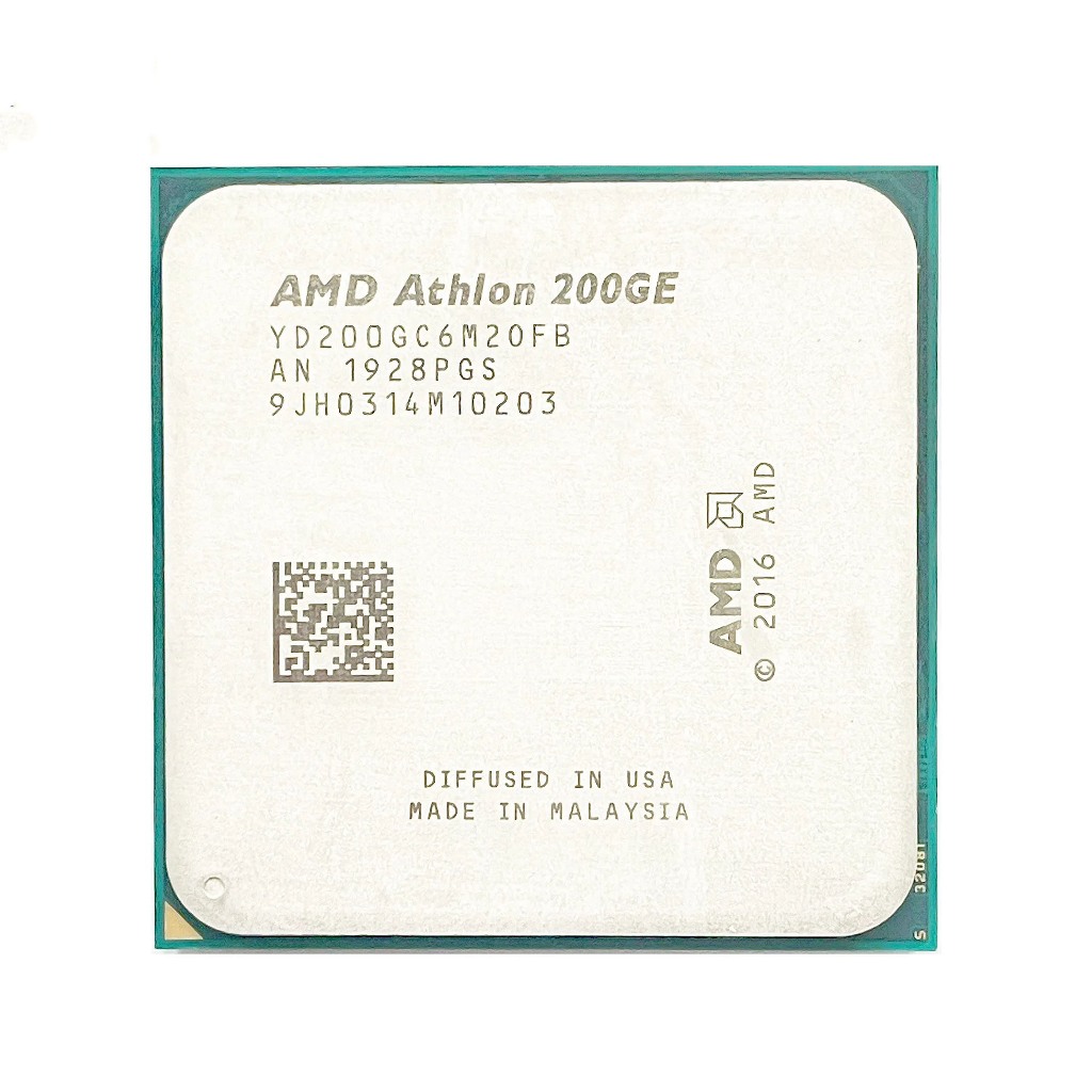 AMD Athlon 200GE X2 200GE 3.2GHz Dual-Core Quad-Thread CPU โปรเซสเซอร์ YD200GC6M2OFB ซ็อกเก็ต AM4