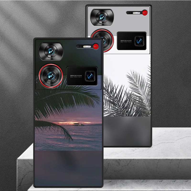 Z60 Ultra Casing Case สําหรับ Nubia Z60 Ultra Frosted สีลาย Blue White Porcelain รูปแบบ TPU Soft โทร