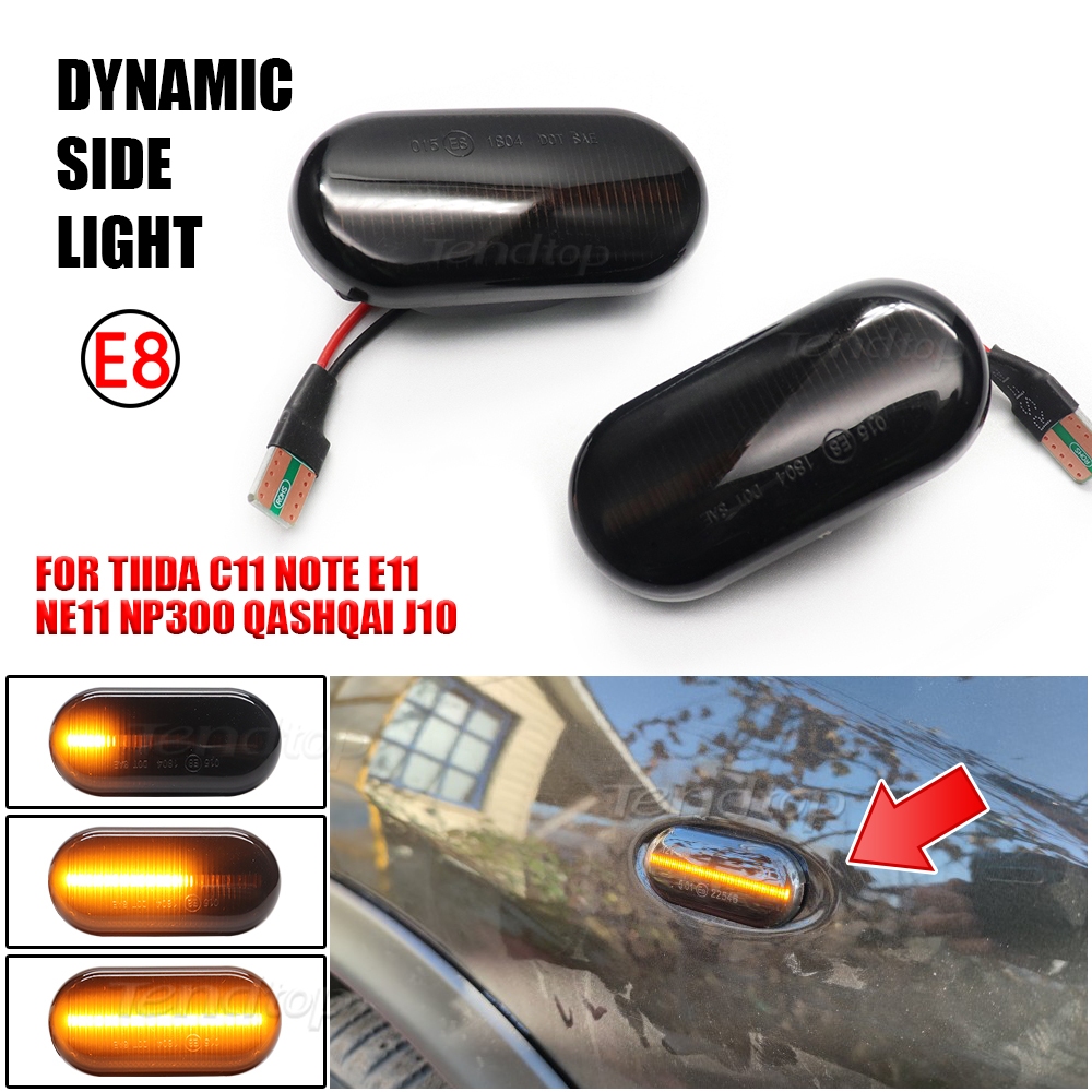 LED สําหรับ Nissan Tiida C11 หมายเหตุ E11 NE11 Micra K12 NP300 Navara D40 Qashqai J10 กระพริบเลี้ยวด้านข้าง Marker โคมไฟรถจัดแต่งทรงผม