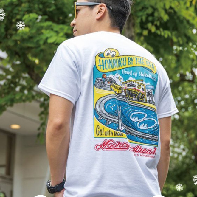 เสื้อยืด ผ้าฝ้ายแท้ พิมพ์ลาย Honmoku by the Sea Benmoku สไตล์เรโทร สําหรับผู้ชาย และผู้หญิง