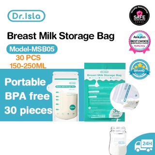 Dr.Isla ถุงเก็บน้ำนมแม่ ถุงจัดเรียง 10Pcs/30Pcs BPA Free ถุงเก็บน้ำนมแม่ยกลัง 150ml ลดกลิ่นหืน MSB05