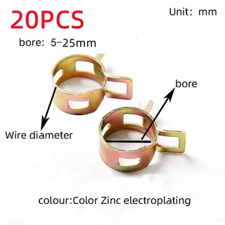 20 ชิ้น/20pcs คลิปหนีบยืดหยุ่น ท่อหนีบ คลิป ห่วงโลหะ น้ำ อากาศ ท่อน้ำมันเชื้อเพลิง คลิปโลหะ ติดตั้งอย่างรวดเร็ว ท่อหนีบ