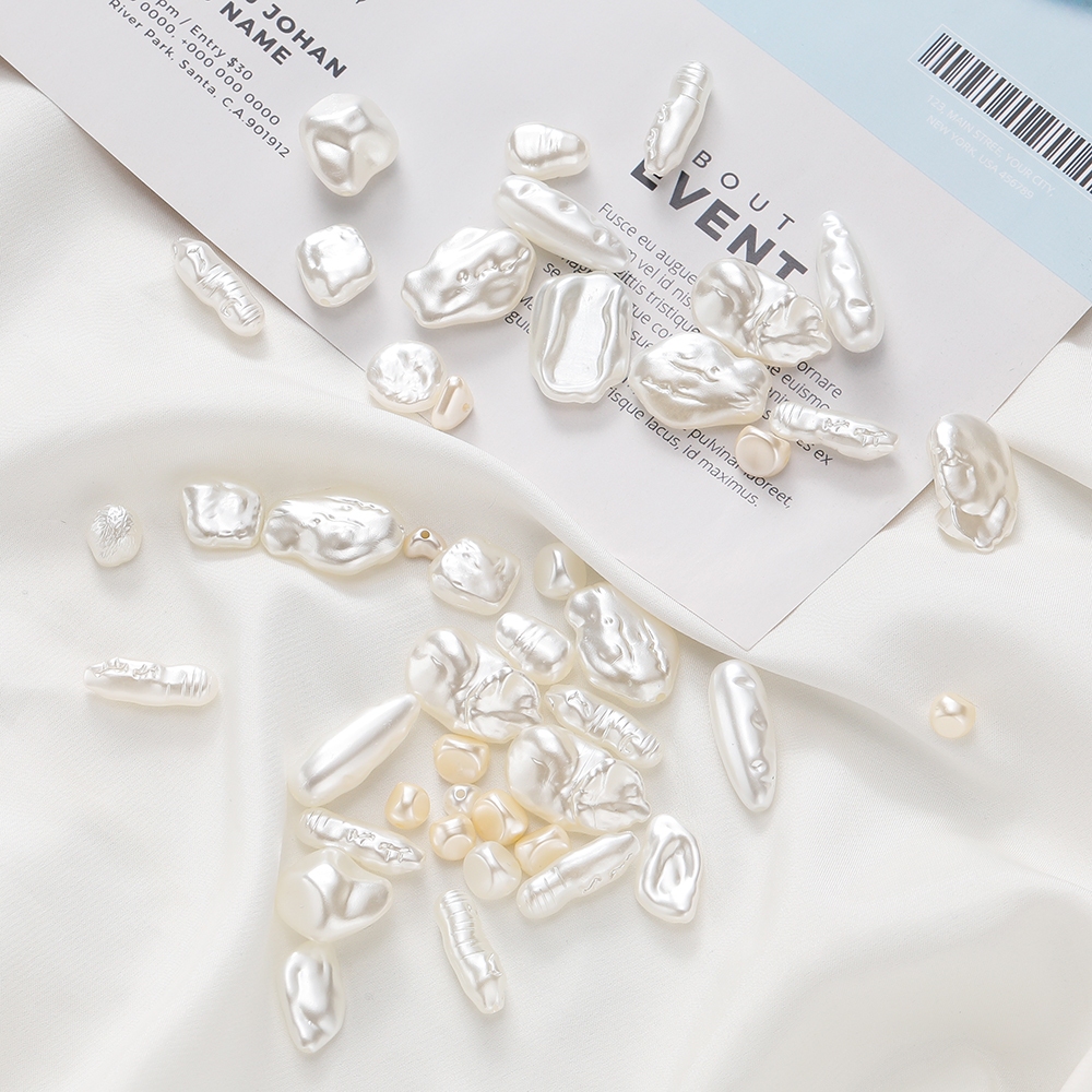 St.kunkka ลูกปัดไข่มุกเทียม ABS สําหรับทําเครื่องประดับ สร้อยคอ สร้อยข้อมือ diy 10-30 ชิ้น