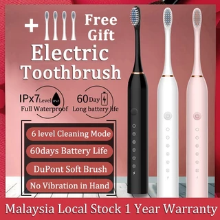 แปรงสีฟันไฟฟ้าอัลตราโซนิก Type-C ชาร์จไฟได้ 6 โหมด กันน้ํา สําหรับผู้ใหญ่