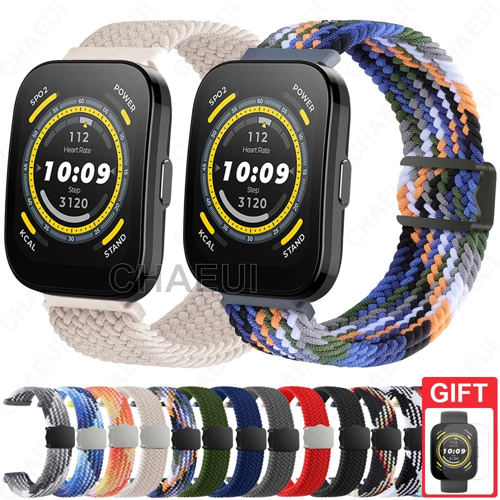 ทอสายรัดไนลอน Loop Watchband อุปกรณ์เสริมสําหรับ Amazfit Bip Max 6 5 Unity 3 U Pro S / GTS 4 Mini 3 2