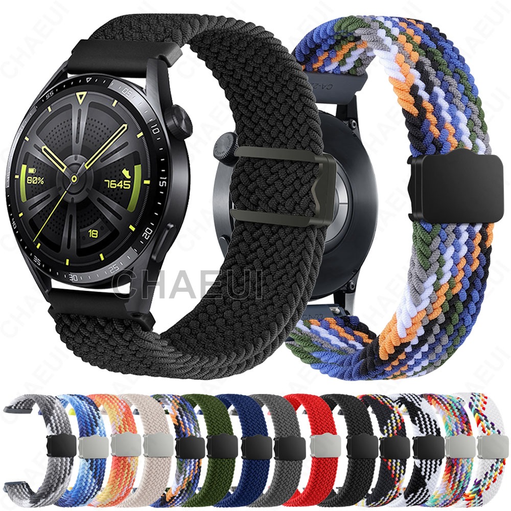 ทอสายรัดไนลอนอุปกรณ์เสริมสร้อยข้อมือสําหรับ Huawei Watch GT GT2 GT3 Pro GT4 GT5 GT6 Pro 46mm 42mm 43mm GT2e