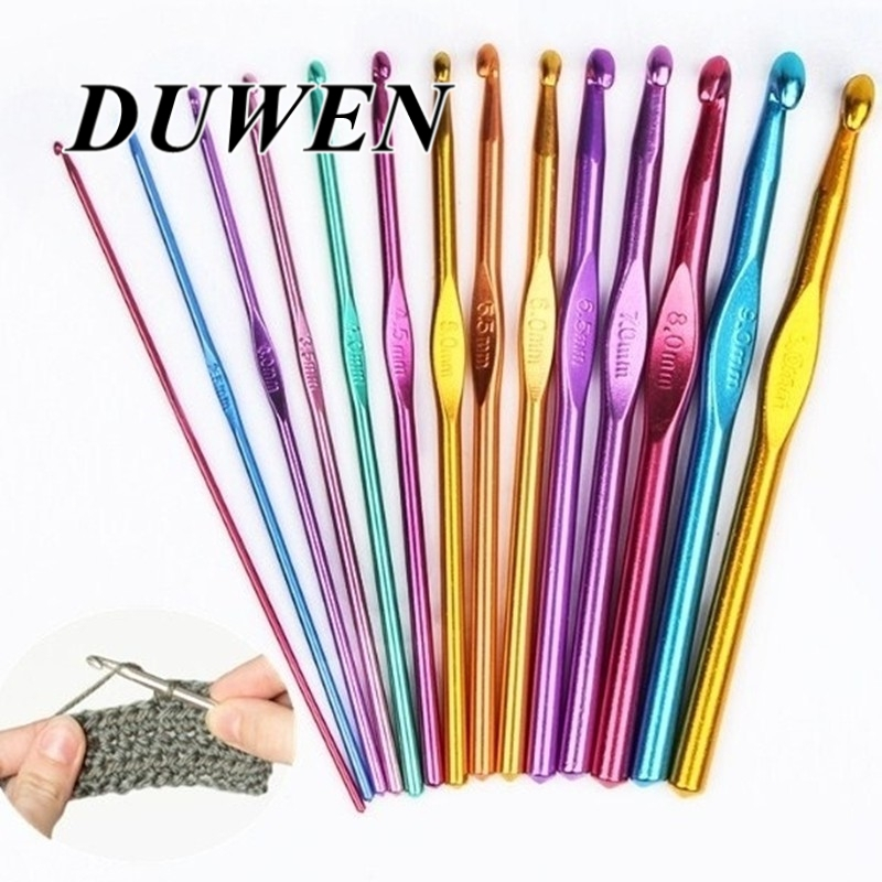 DUWEN เข็มถักโครเชต์ อะลูมิเนียม หัวเดียว