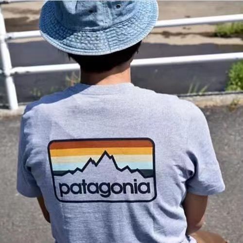 เสื้อยืดแขนสั้น พิมพ์ลายภูเขา Patagonia Patagonia แฟชั่นยอดนิยม เหมาะกับทุกเพศ