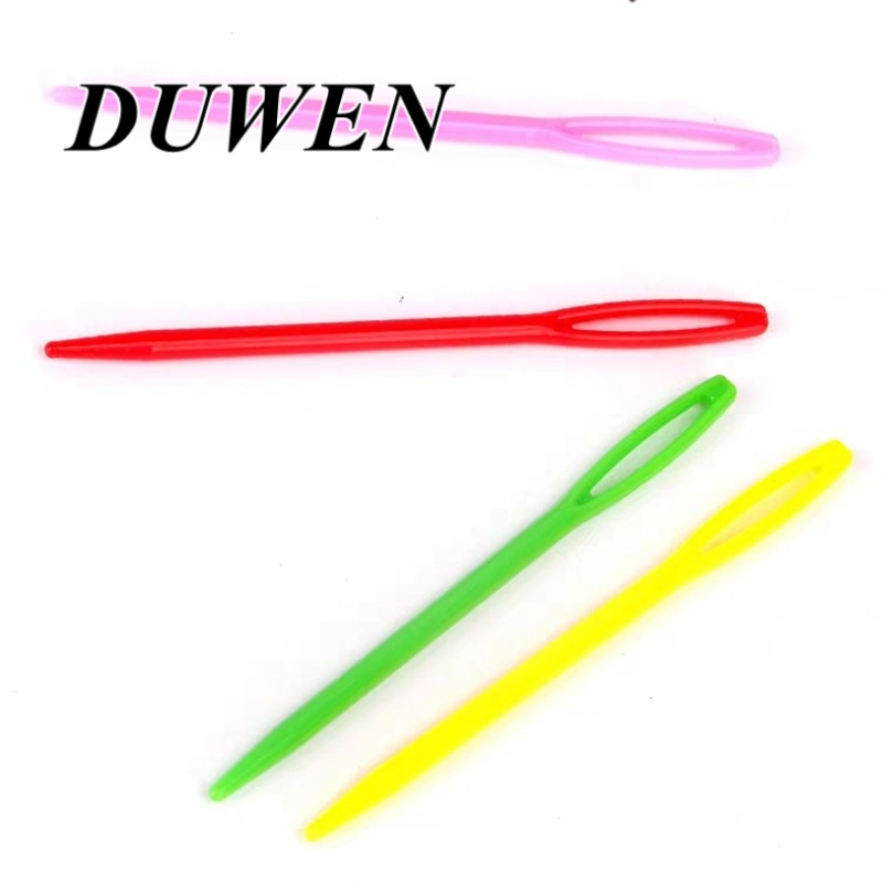 DUWEN เข็มถักพลาสติก DIY ไว้เย็บไหมพรม หัวมน ไม่คม คุณภาพดี สีสวย DIY เสื้อกันหนาว เครื่องมือทอผ้า