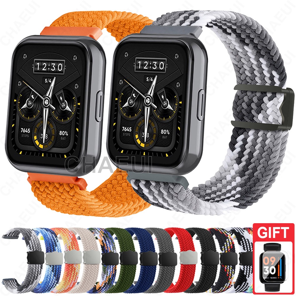 สายนาฬิกาข้อมือ ไนล่อนทอ อุปกรณ์เสริม สําหรับ Realme Watch 5 / 3 / 3 Pro / 2 / 2 Pro / S