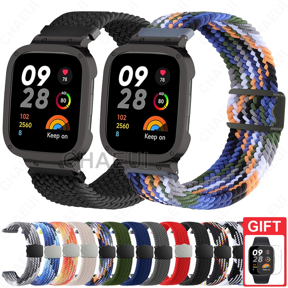 ทอสายรัดไนลอนเปลี่ยนกรณีอุปกรณ์เสริมสายนาฬิกาข้อมือสําหรับ Redmi Watch 6 5 4 3 2 Lite