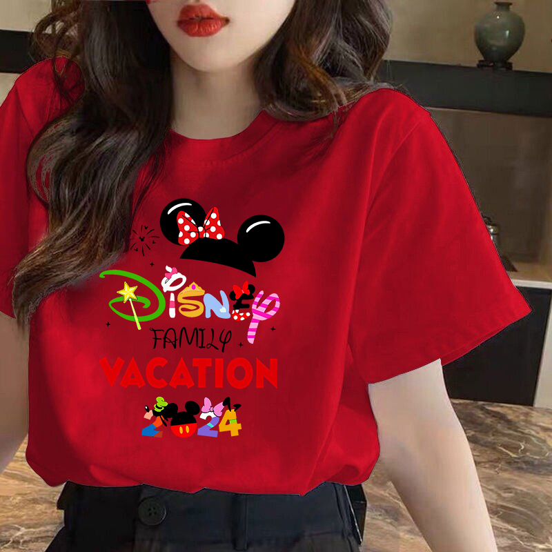 2024 ใหม่ (พร้อมส่ง) Disney เสื้อปีใหม่ ผ้าCotton 100% ใส่ได้ ทั้ง ชาย ใส่สบาย ไม่หด ไม่ย้