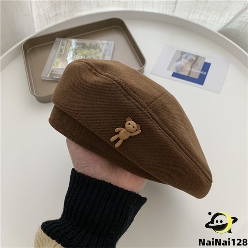 หมวกเบเร่ต์ Beret หมวกทรงวินเทจ ผ้าสังเคราะห์นุ่ม Beret【NaiNai 128】