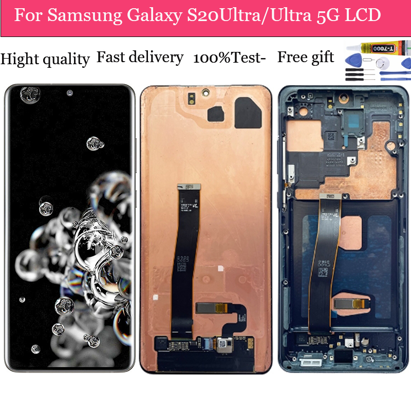 หน้าจอสัมผัส LCD และดิจิทัล 6.9 นิ้ว; S20 Ultra สําหรับ Samsung Galaxy S20 Ultra 4G 5G G988 SM-G988 DS G988 B G988F