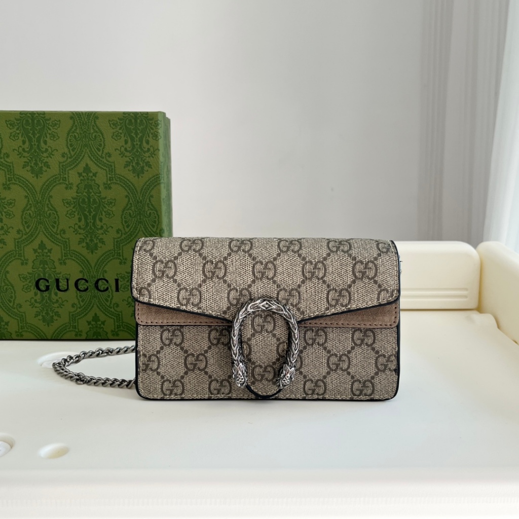 (พร้อมส่ง) Original Gucci Women's Chain Bag Dionysus Mini Shoulder Crossbody Bag with Gift Box