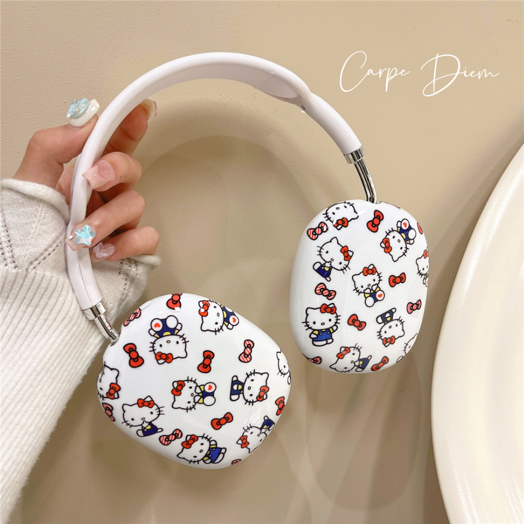 เคสหูฟังบลูทูธ แบบนิ่ม ลายคิตตี้น่ารัก สําหรับ AirPods Max earphone headset case compatible for AirPods Max Full screen cute Kitty soft film soft cover bluetooth casing