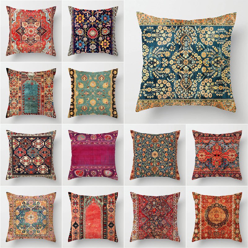 ปลอกหมอน ผ้าโพลีเอสเตอร์ พิมพ์ลาย Persian Sivas สไตล์โบราณ ขนาด 45x45 ซม. 35x35 ซม. สําหรับตกแต่งบ้าน รถยนต์