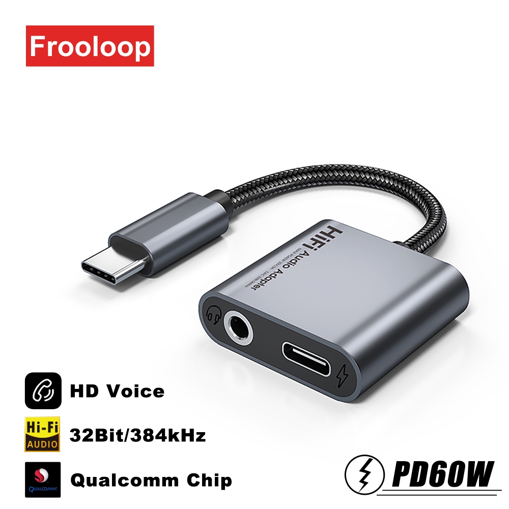 อะแดปเตอร์แจ็คแปลงหูฟังดิจิทัล 60W USB Type C เป็น 3.5 มม. USB-C 3 5 OTG HiFi AUX สําหรับรถยนต์