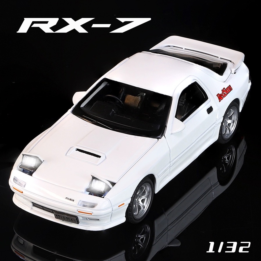 โมเดลรถยนต์ Mazda RX7 สเกล 1:32 ของเล่นสําหรับเด็กผู้ชาย ของขวัญวันเกิด