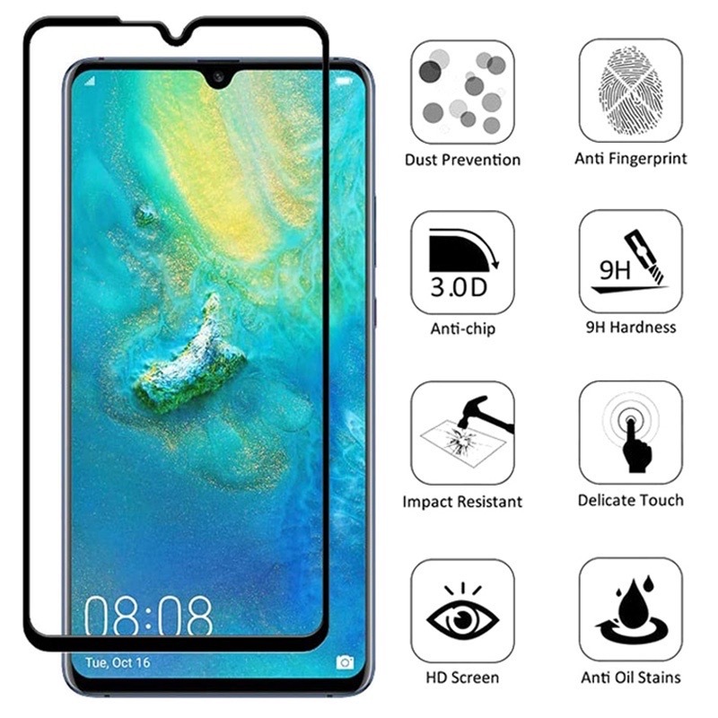 กระจกนิรภัยเต็มรูปแบบสําหรับ Huawei Mate 10Plus 20 20X 30 50 P20 Pro P30 Lite P40 P50 Nova 10SE 10Z 