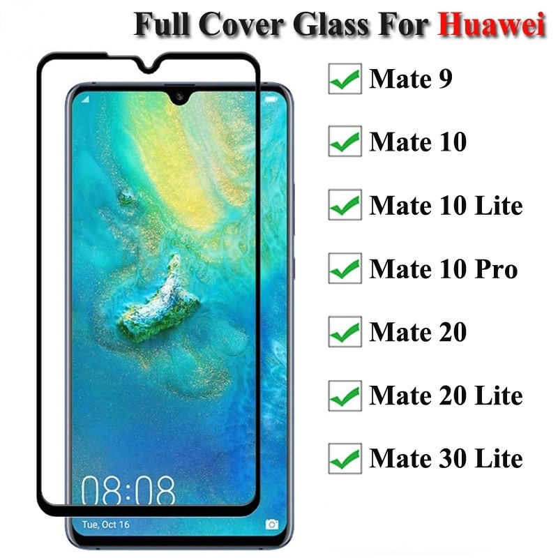 กระจกนิรภัยเต็มรูปแบบสําหรับ Huawei Mate 10Plus 20 20X 30 50 P20 Pro P30 Lite P40 P50 Nova 10SE 10Z 