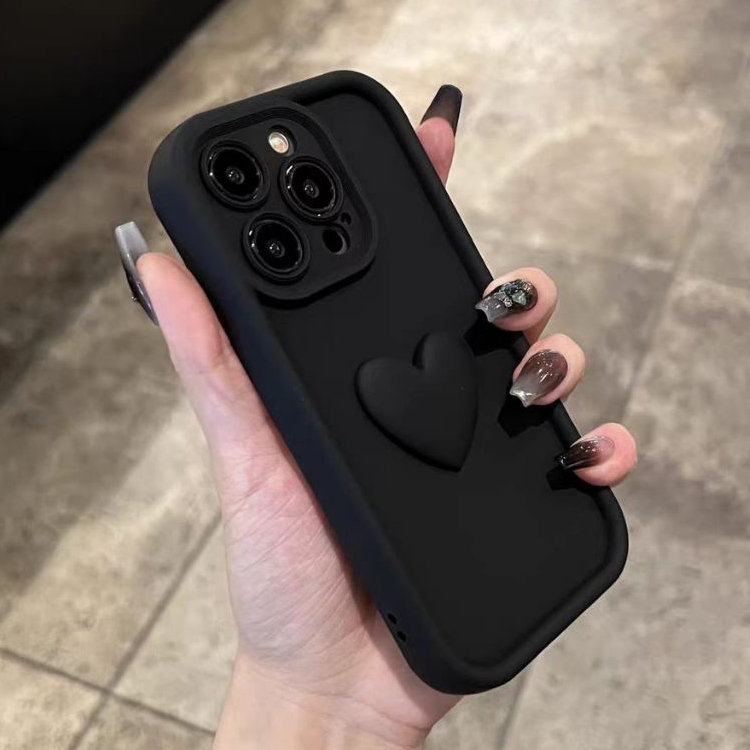 เคสโทรศัพท์มือถือ TPU กันกระแทก ลายหัวใจ 3d สําหรับ iphone 15 7plus 11 13 12 14 pro max xr 8 7 15 plus xs max se 2020 x