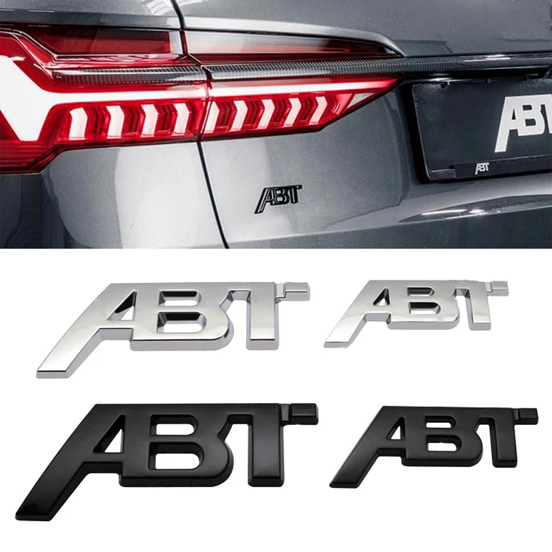 3D โลหะรถ ABT รถจัดแต่งทรงผม Fender ด้านข้างป้ายด้านหลัง Trunk Boot สําหรับโลโก้สติกเกอร์สําหรับ VW 
