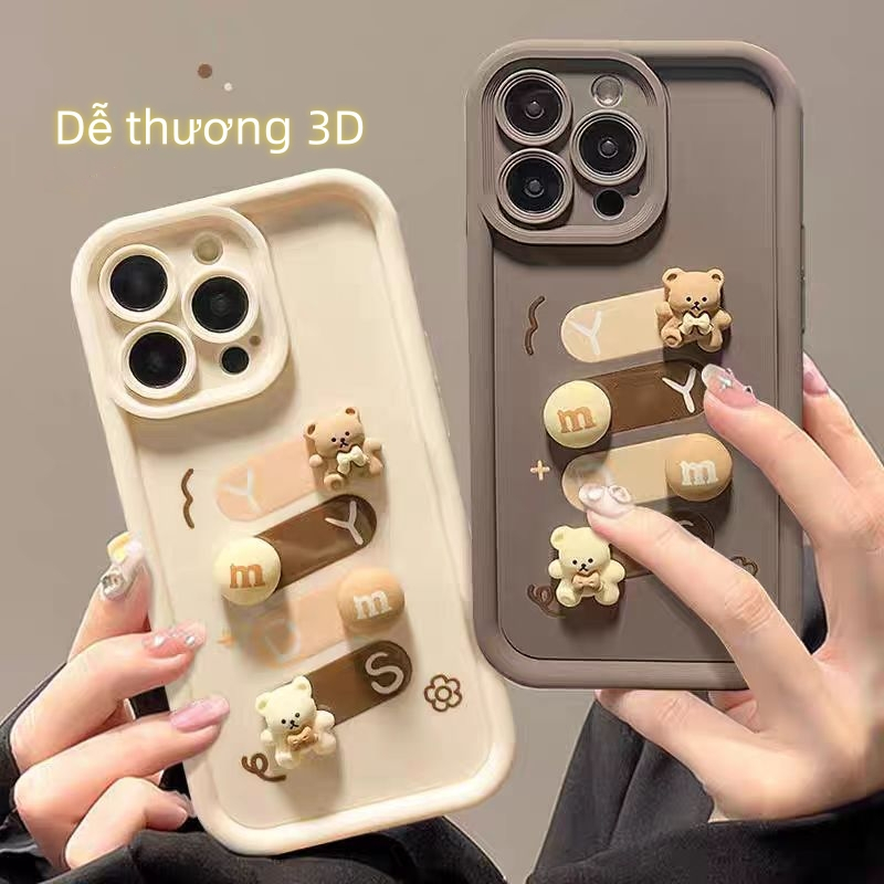 เคสป้องกันโทรศัพท์มือถือ ลายหมี M Bean 3d สําหรับ iPhone 11promax 7plus 8plus 11 x xs xsmax se2020 xr 15 14 13 12 pro max 7 8 plus max