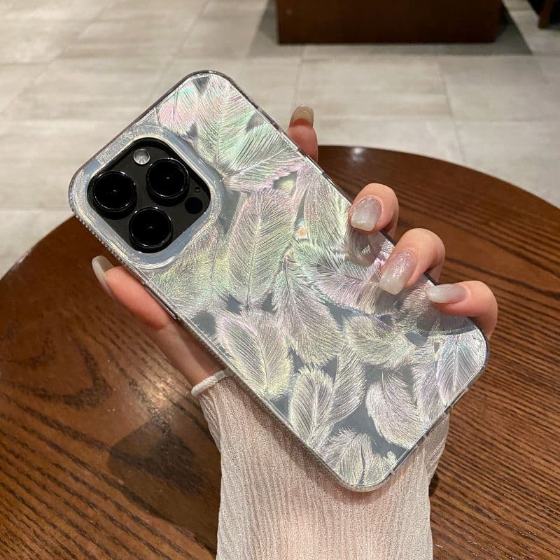 เคสโทรศัพท์มือถือ ไล่โทนสี ขนนก หรูหรา สําหรับ iphone 15 Pro Max 14 Pro Max 13 Pro Max i13 13pro i11 12Pro 12 Pro Max