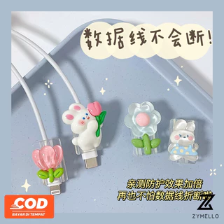 ตัวถนอมสายชาร์จโทรศัพท์มือถือ ลายการ์ตูนตุ๊กตา 3D สีแคนดี้ กันสายหัก