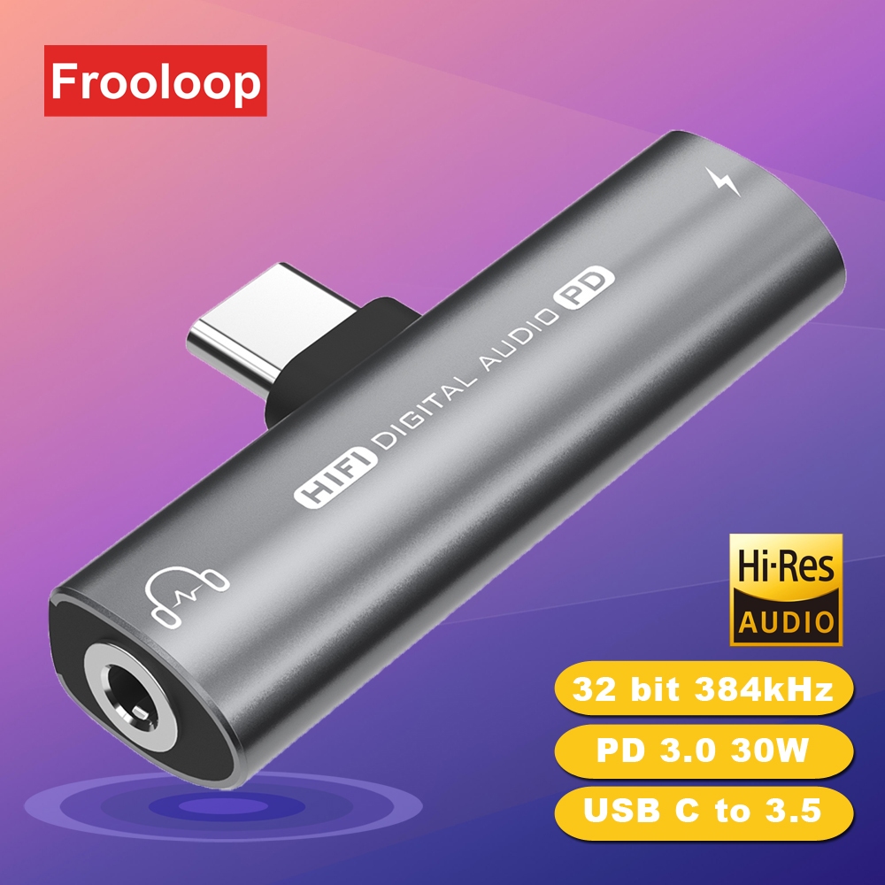 Hifi DAC อะแดปเตอร์แจ็คหูฟัง USB C เป็น 3.5 มม. PD 30W Type-C 3 5 OTG C เป็นแจ็คดิจิทัล Hi-Res แปลงเสียง Aux 32Bit 384KHz