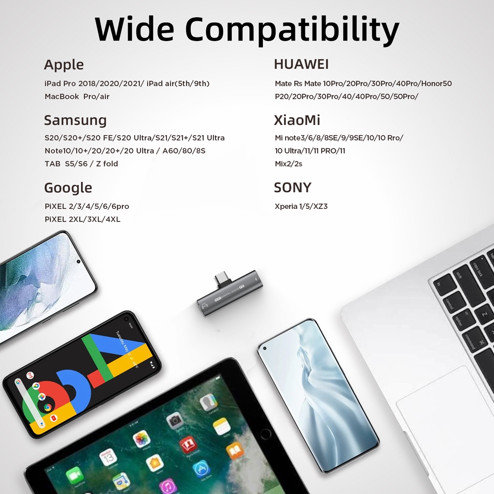 Hifi DAC อะแดปเตอร์แจ็คหูฟัง USB C เป็น 3.5 มม. PD 30W Type-C 3 5 OTG C เป็นแจ็คดิจิทัล Hi-Res แปลงเสียง Aux 32Bit 384KHz