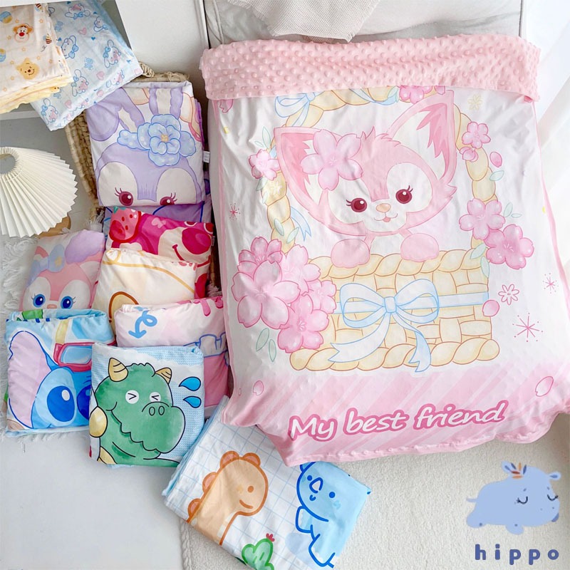 ผ้าห่มเด็ก ผ้าห่มขนมิงค์ เนื้อผ้าคอตตอล Baby blanket【Hippobaby20】