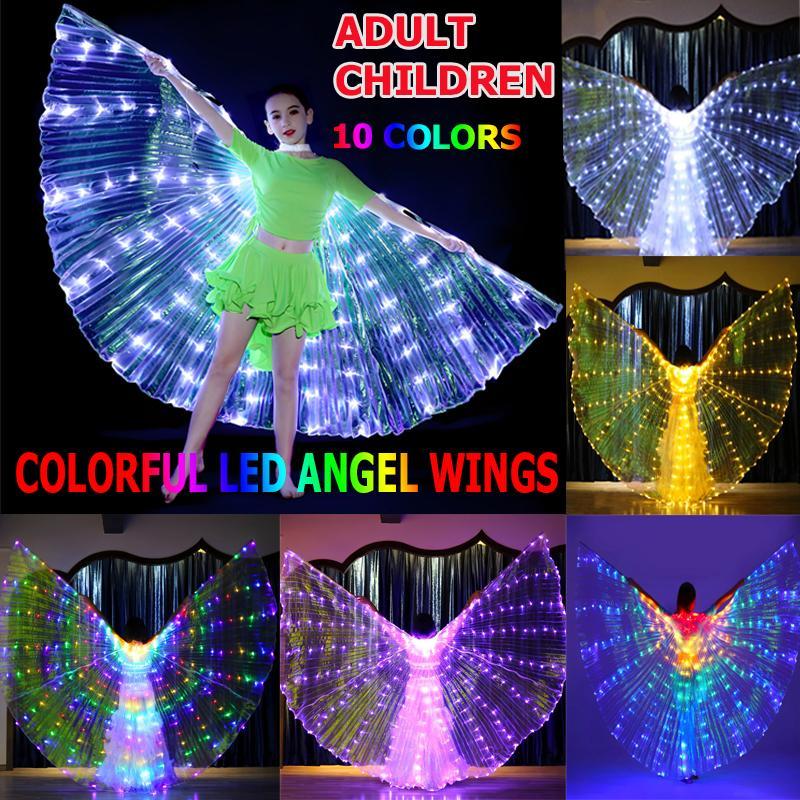 【11 สไตล์】ปีกผีเสื้อ มีไฟ LED เรืองแสง หลากสี สําหรับเต้นรําหน้าท้อง เครื่องแต่งกายเต้นรําหน้าท้อง รูปปีกผีเสื้อเรืองแสง สําหรับเด็ก เครื่องแต่งกายปีกผีเสื้อ เหมาะกับของขวัญวันเกิด สําหรับผู้ใหญ่