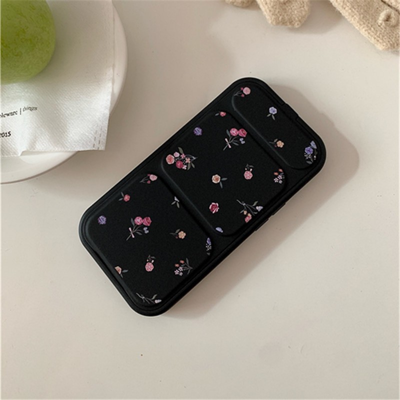 Iphone 16 15 PRO MAX 14 PRO MAX ลายดอกไม้ วัสดุ TPU เคสโทรศัพท์แบบพับได้