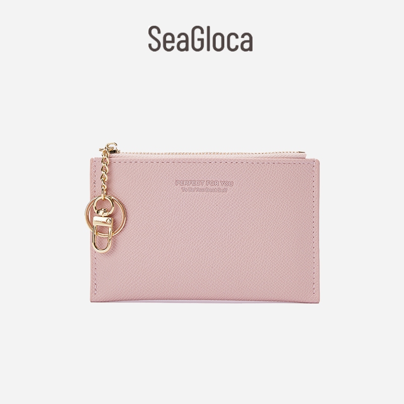 Seagloca ใหม่ กระเป๋าสตางค์ มีซิป ขนาดเล็ก ใส่บัตรได้หลายใบ แฟชั่นสําหรับผู้หญิง No 1730