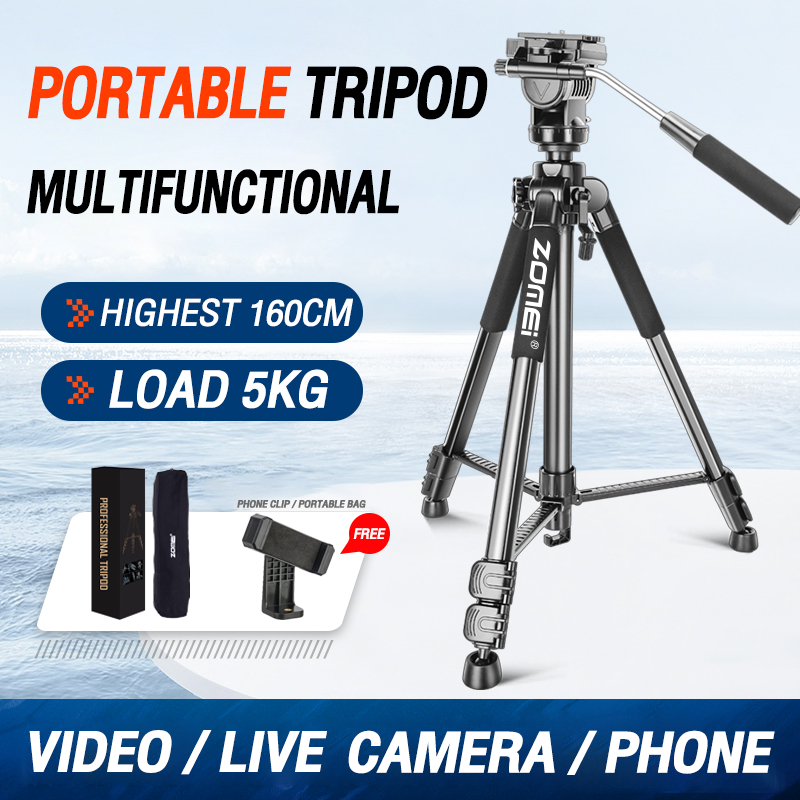 Zomei Q120 Camera tripod 160cm DSLR ขากล้องมือถือ ขาตั้งกล้องliveสด 3 ขา tripod for camera ขาตั้งกล้อง